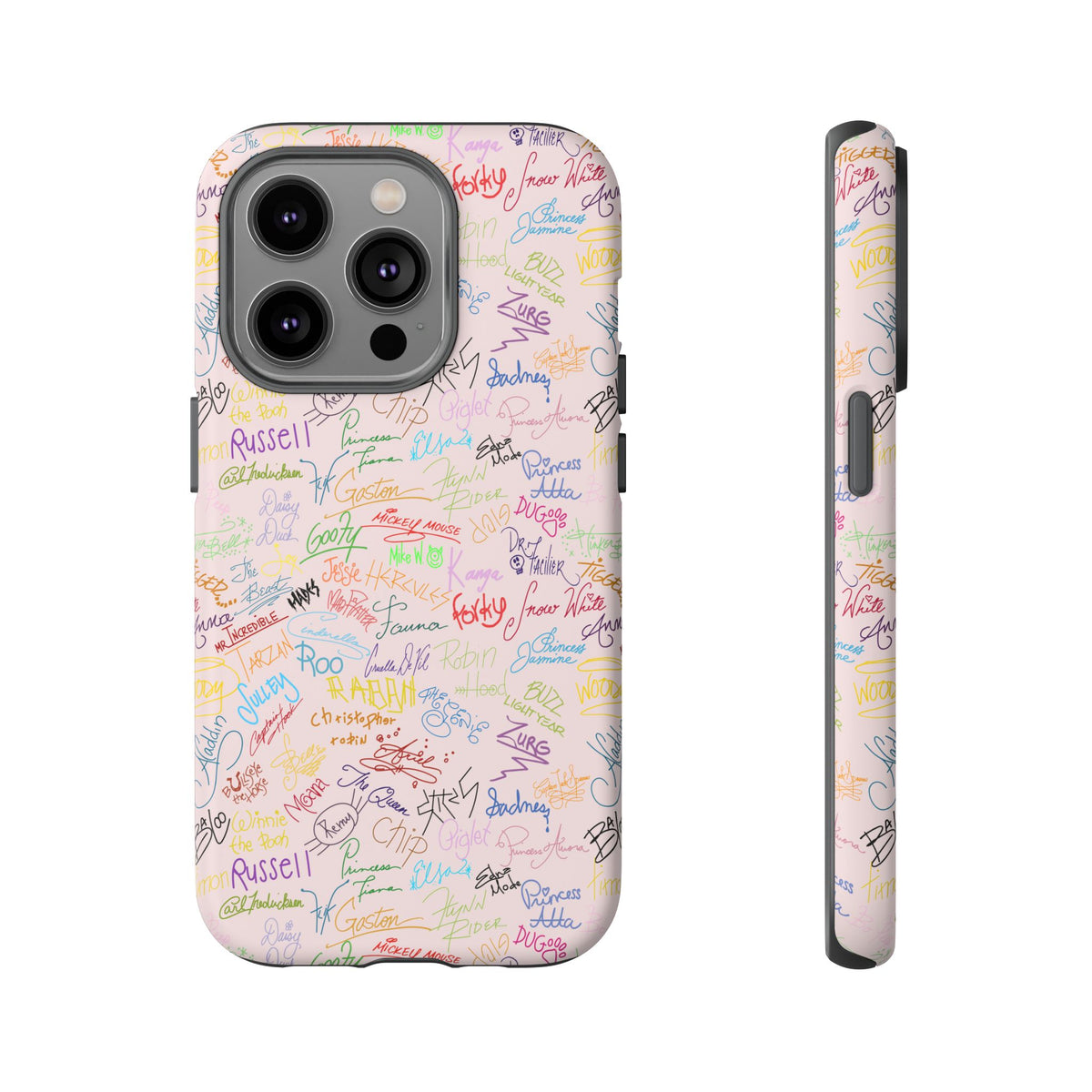 Character Autographs on Pink Resort Ready Cell Phone Tech Case