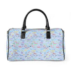 Character Autographs on Blue PU Leather Travel Bag