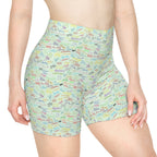 Character Autographs on Green Bike Shorts