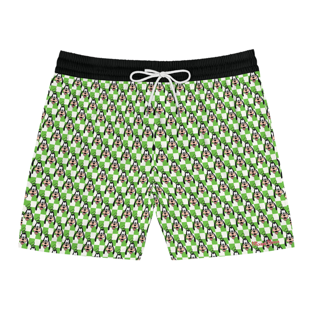 Green Checkerboard Goofy Swim Trunks
