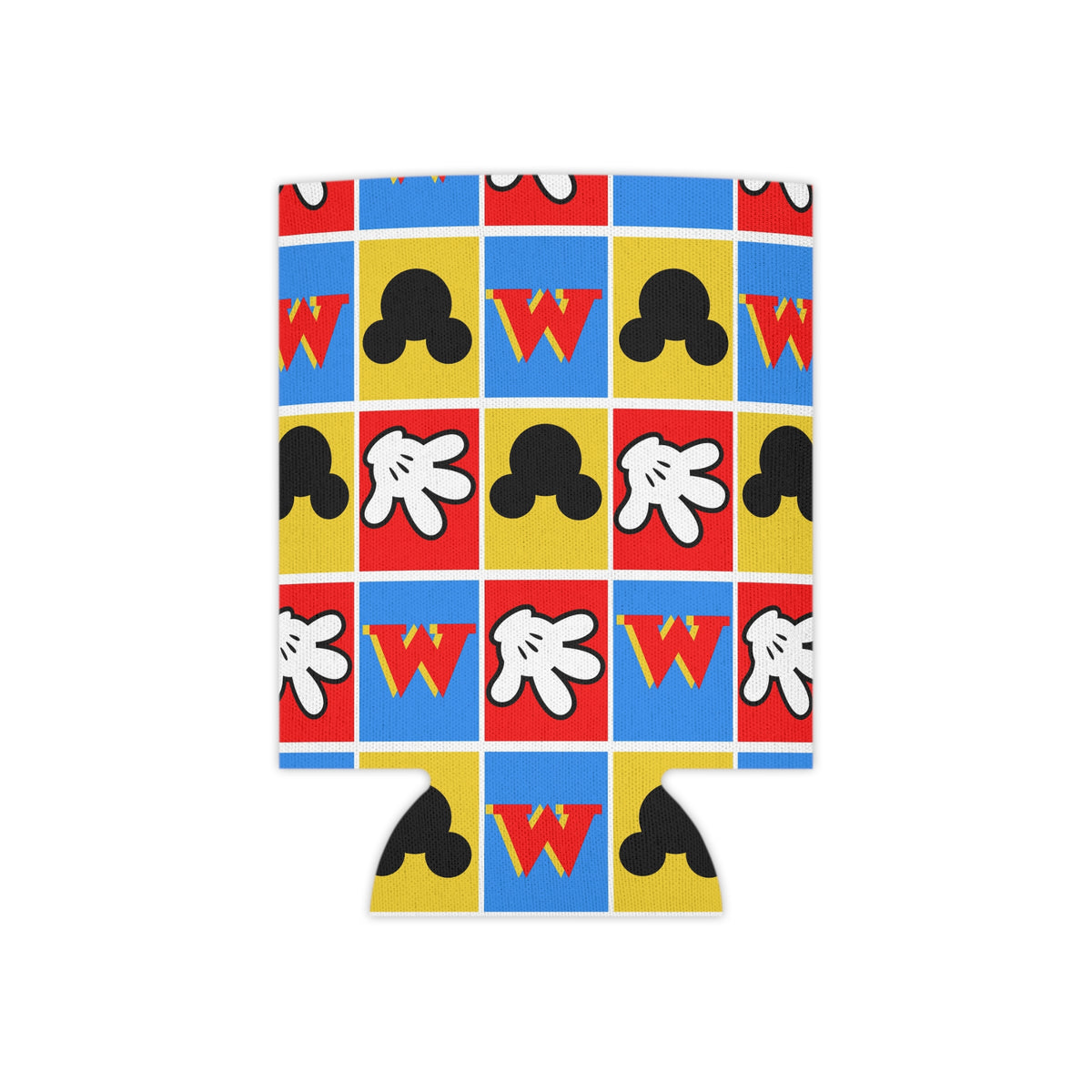 Checkerboard Mickey Hands Can Cooler Drink Koozie