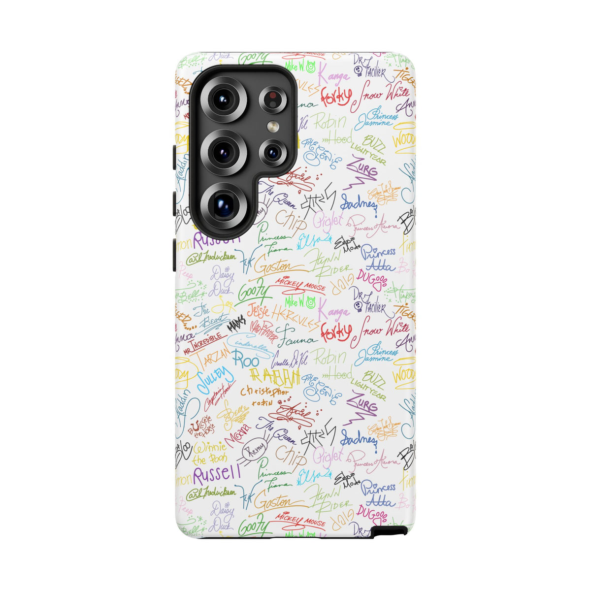 Character Autographs on White Resort Ready Cell Phone Tech Case