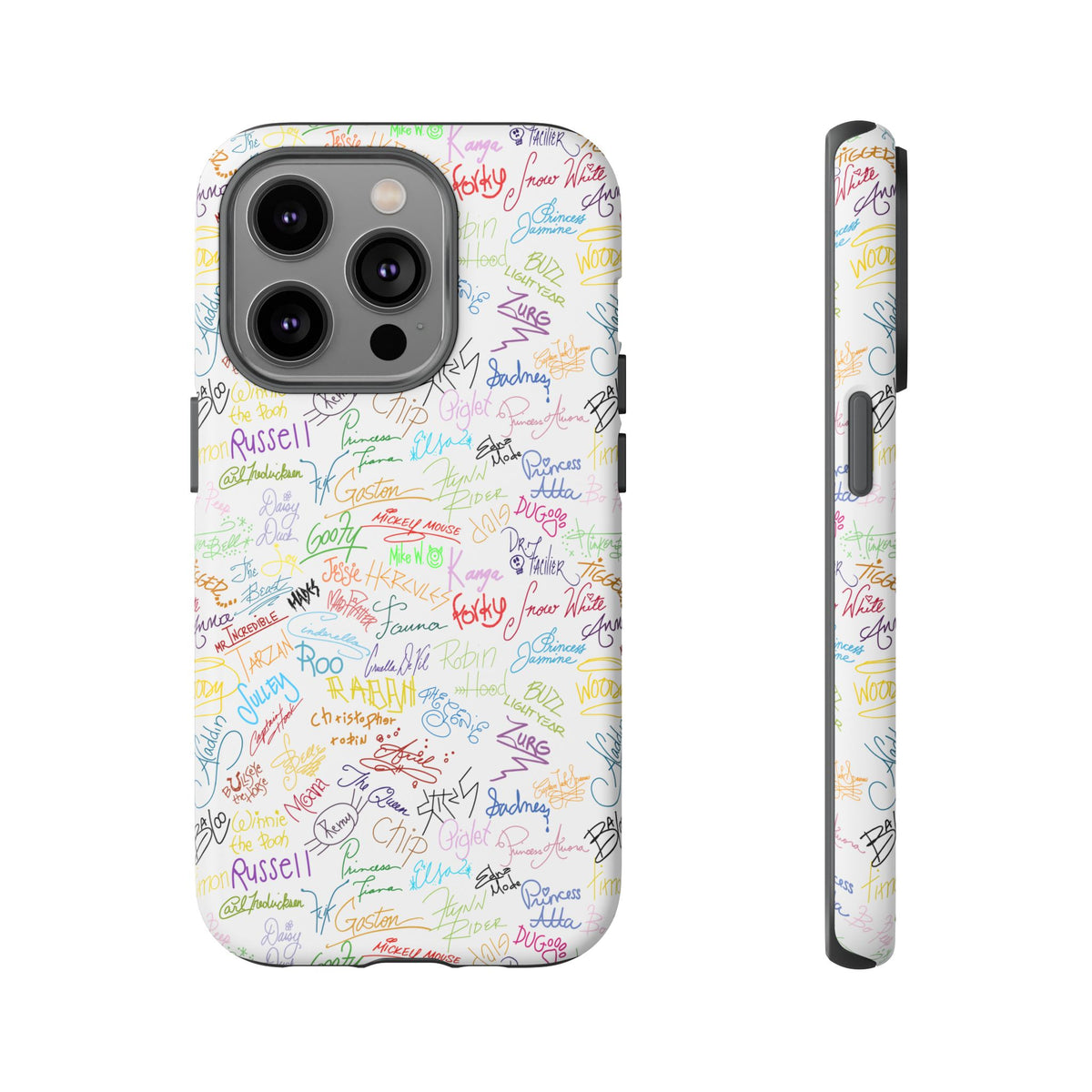 Character Autographs on White Resort Ready Cell Phone Tech Case