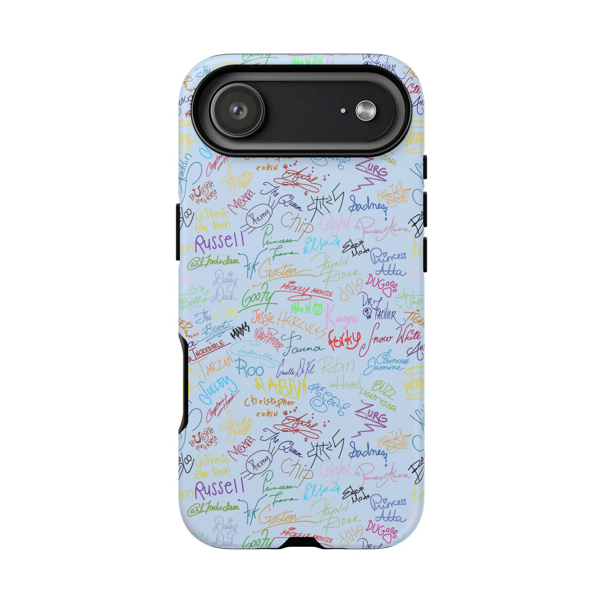 Character Autographs on Blue Resort Ready Cell Phone Tech Case