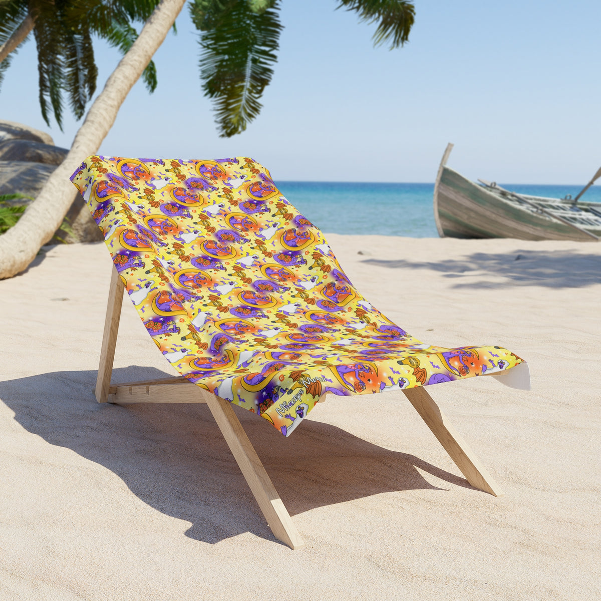 Figment on the Moon Yellow Beach Towel