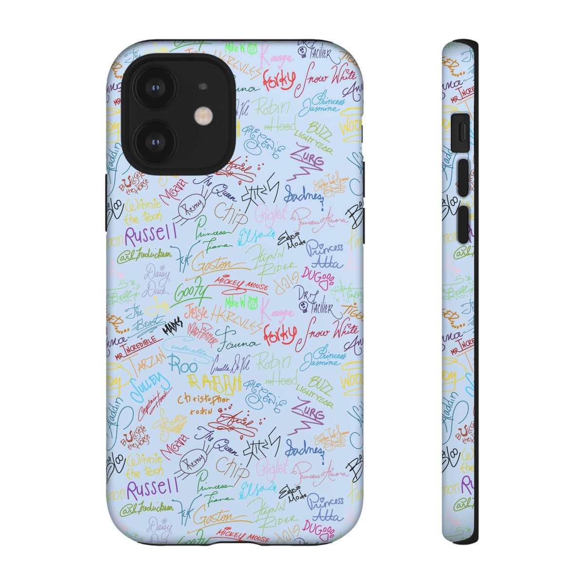 Character Autographs on Blue Resort Ready Cell Phone Tech Case