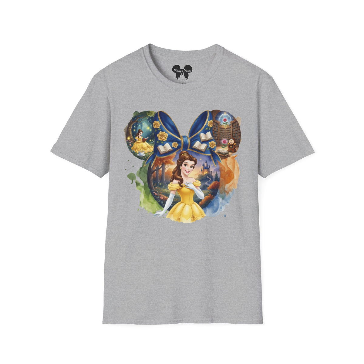 Disney Princess - Belle's Enchanted Rose Library Vignette Unisex Graphic Tee