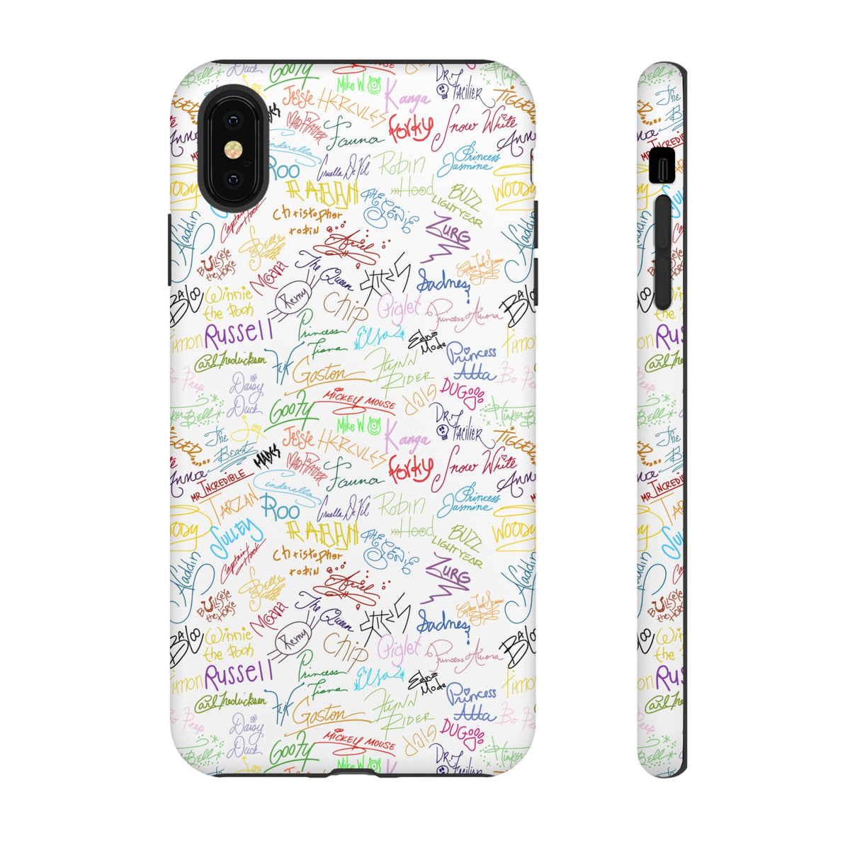 Character Autographs on White Resort Ready Cell Phone Tech Case