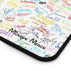 Character Autographs on White Stateroom Desk Mat