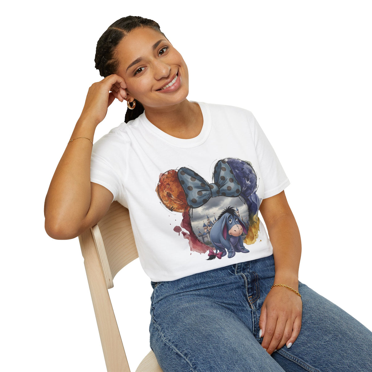 Winnie the Pooh - Eeyore's Polka Dot Bow Vignette Unisex Graphic Tee