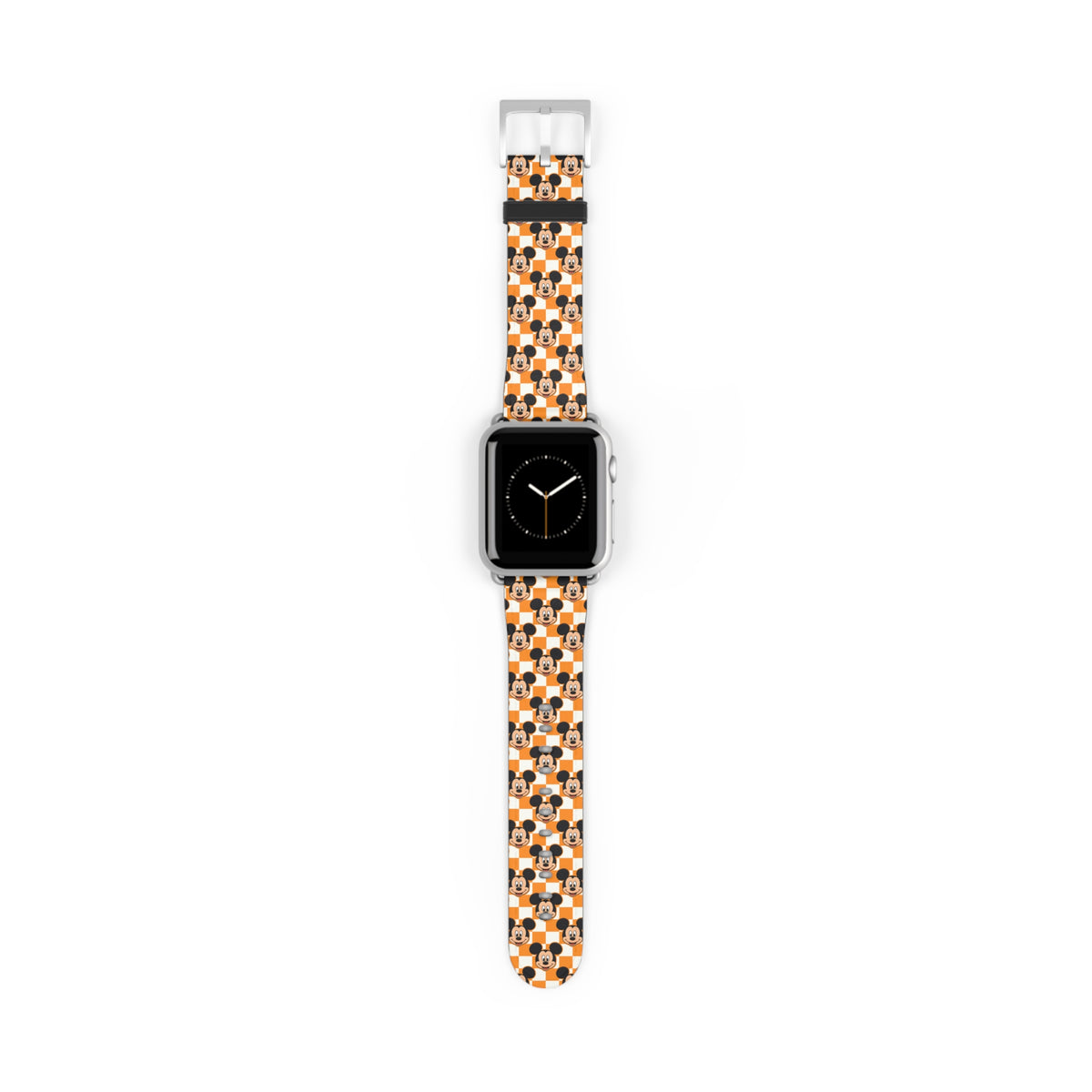 Orange Checkerboard Mickey Whimsical Watch Band - Apple