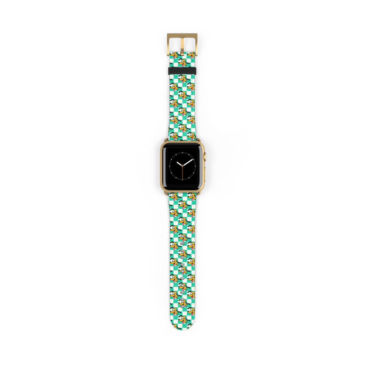 Teal Checkerboard Pluto Whimsical Watch Band - Apple