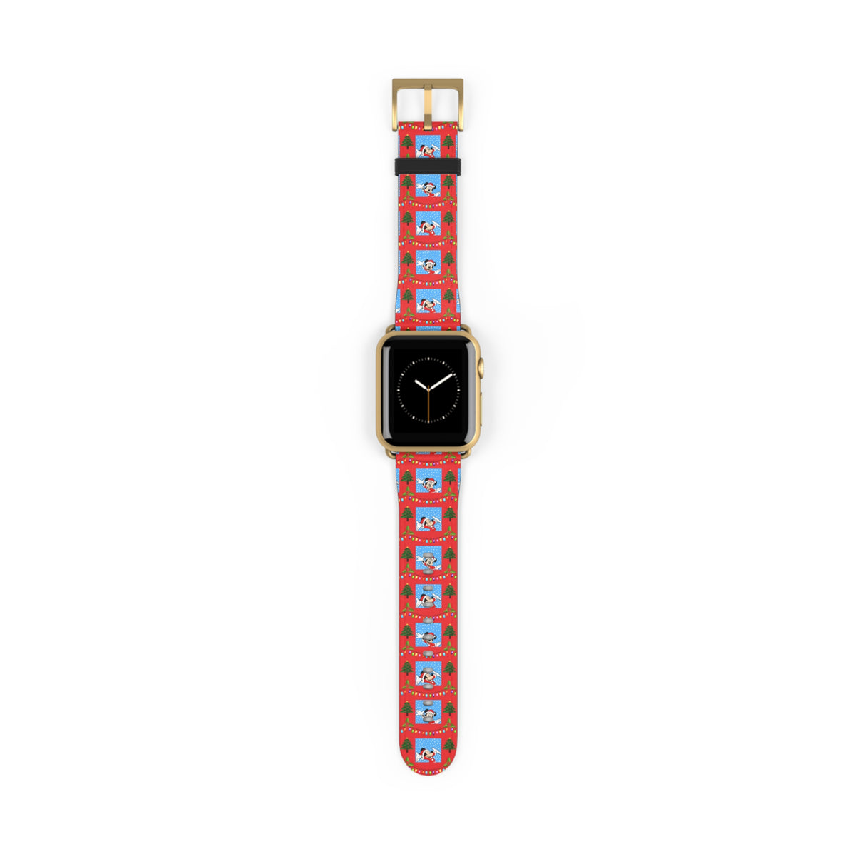 Christmas Snowy Park Holiday Whimsical Watch Band - Apple
