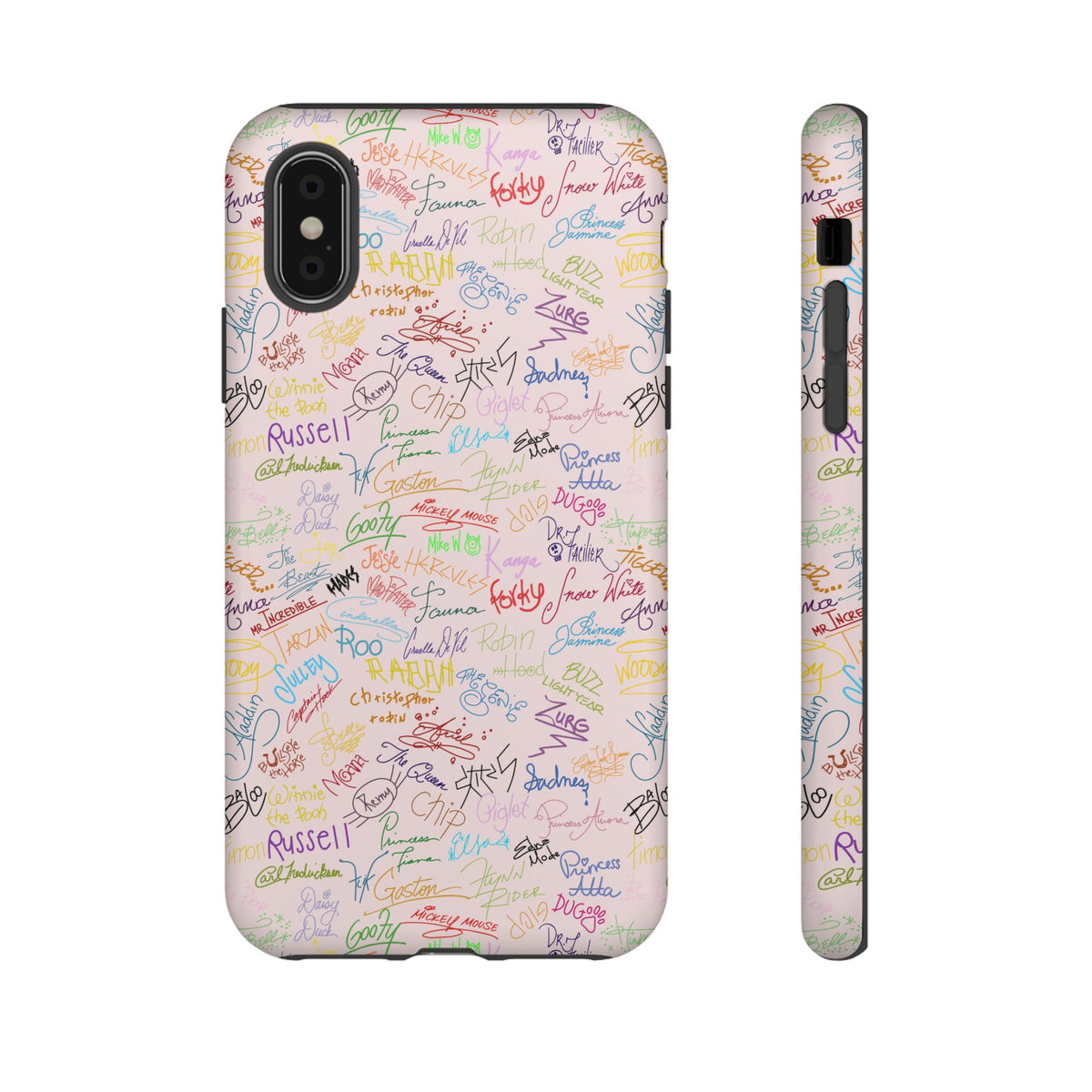 Character Autographs on Pink Resort Ready Cell Phone Tech Case