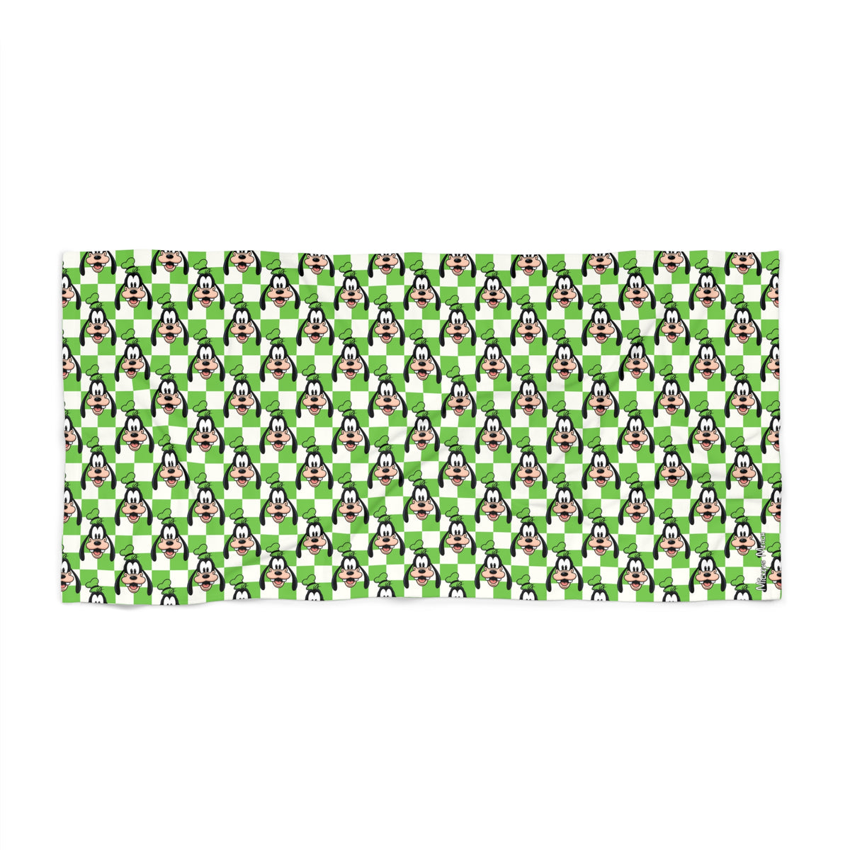Green Checkerboard Goofy Beach Towel