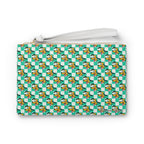 Teal Checkerboard Pluto Convertible Wristlet Clutch