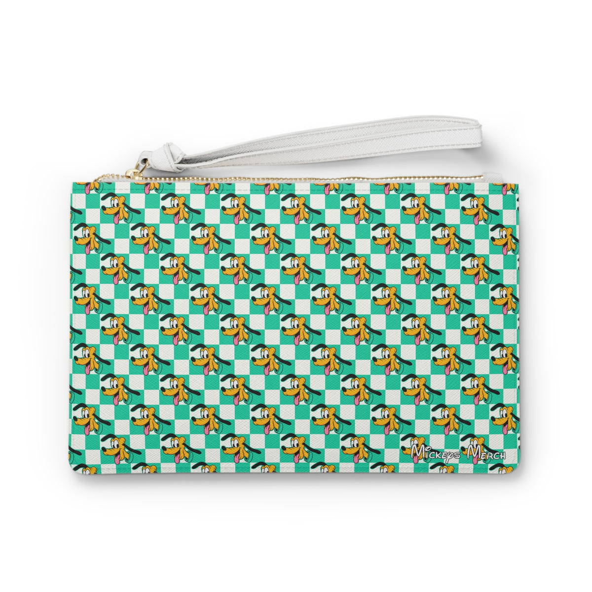 Teal Checkerboard Pluto Convertible Wristlet Clutch