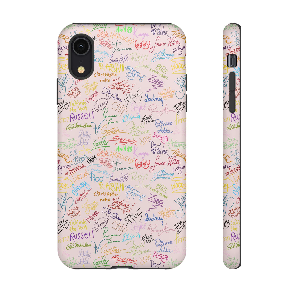 Character Autographs on Pink Resort Ready Cell Phone Tech Case