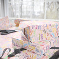 Character Autographs on Pink Wrapping Paper Roll