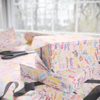 Character Autographs on Pink Wrapping Paper Roll