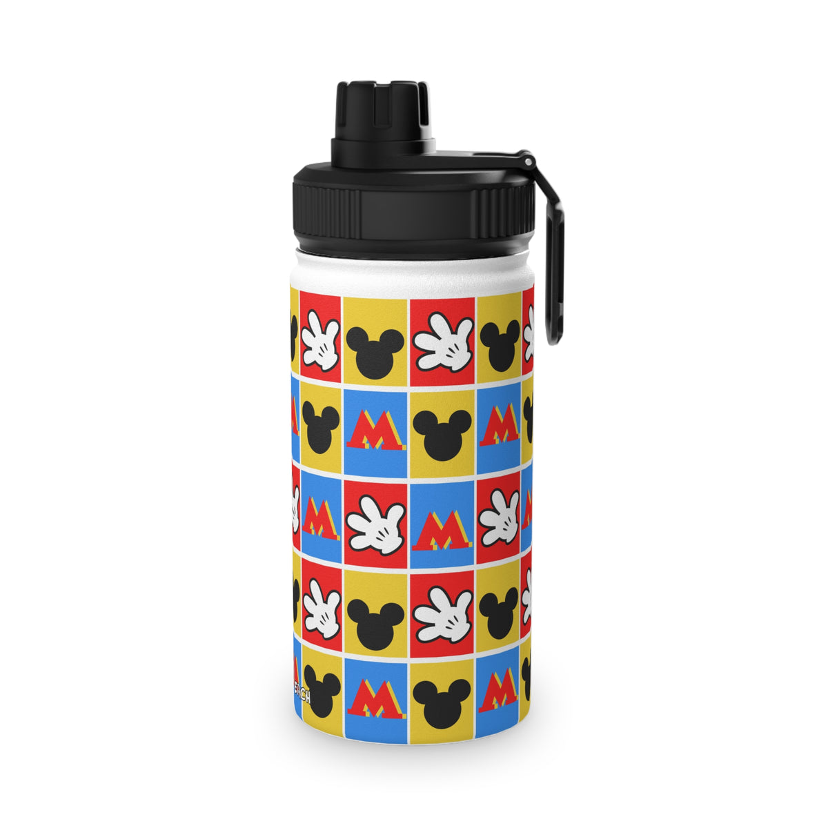 Checkerboard Mickey Hands Stainless Steel Water Bottle