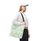 Character Autographs on Green Tote Bag