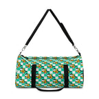 Teal Checkerboard Pluto Travel Duffel Bag