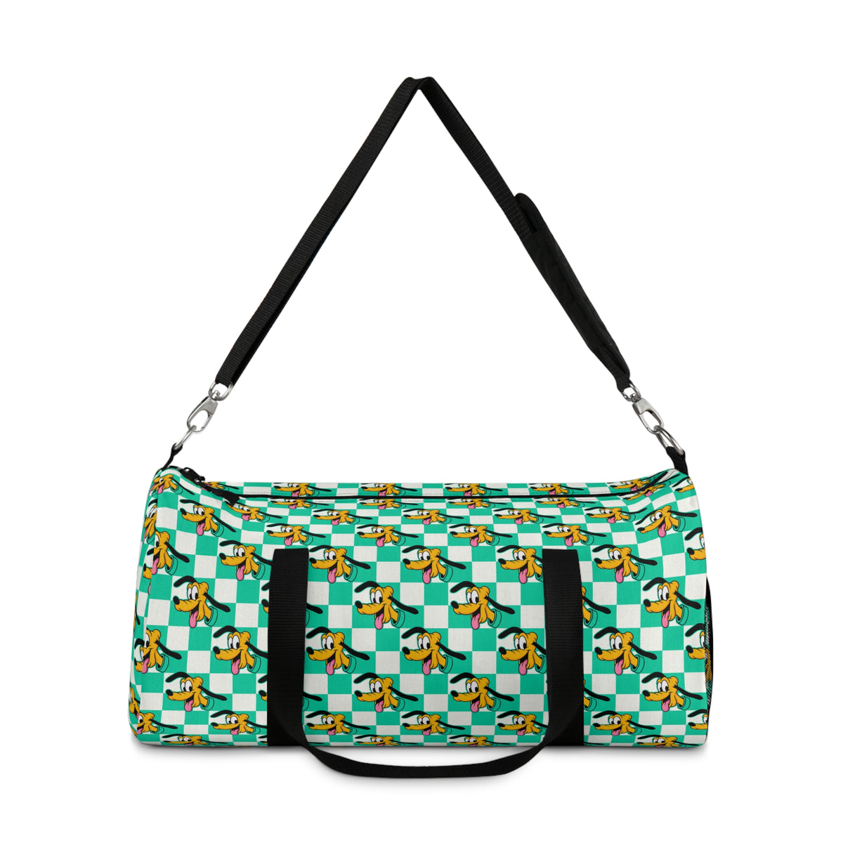 Teal Checkerboard Pluto Travel Duffel Bag