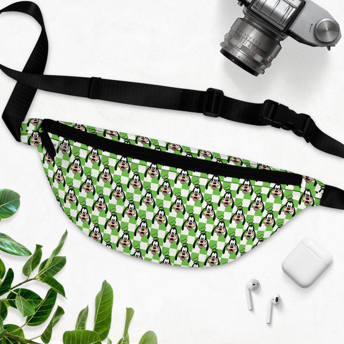 Green Checkerboard Goofy Beach Club Fanny Pack