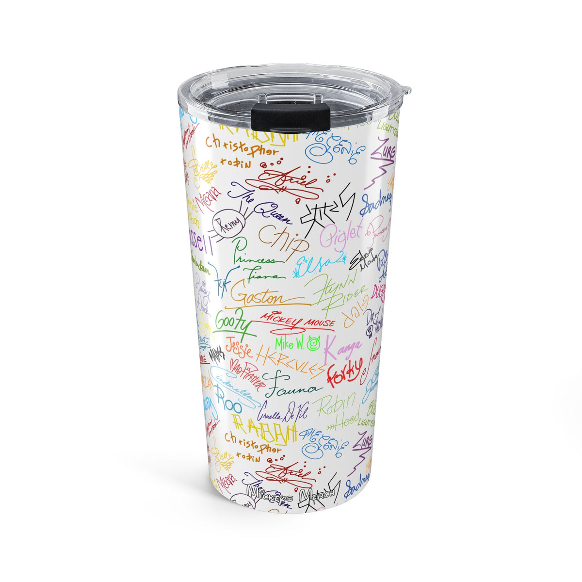 Character Autographs on White 20oz Tumbler