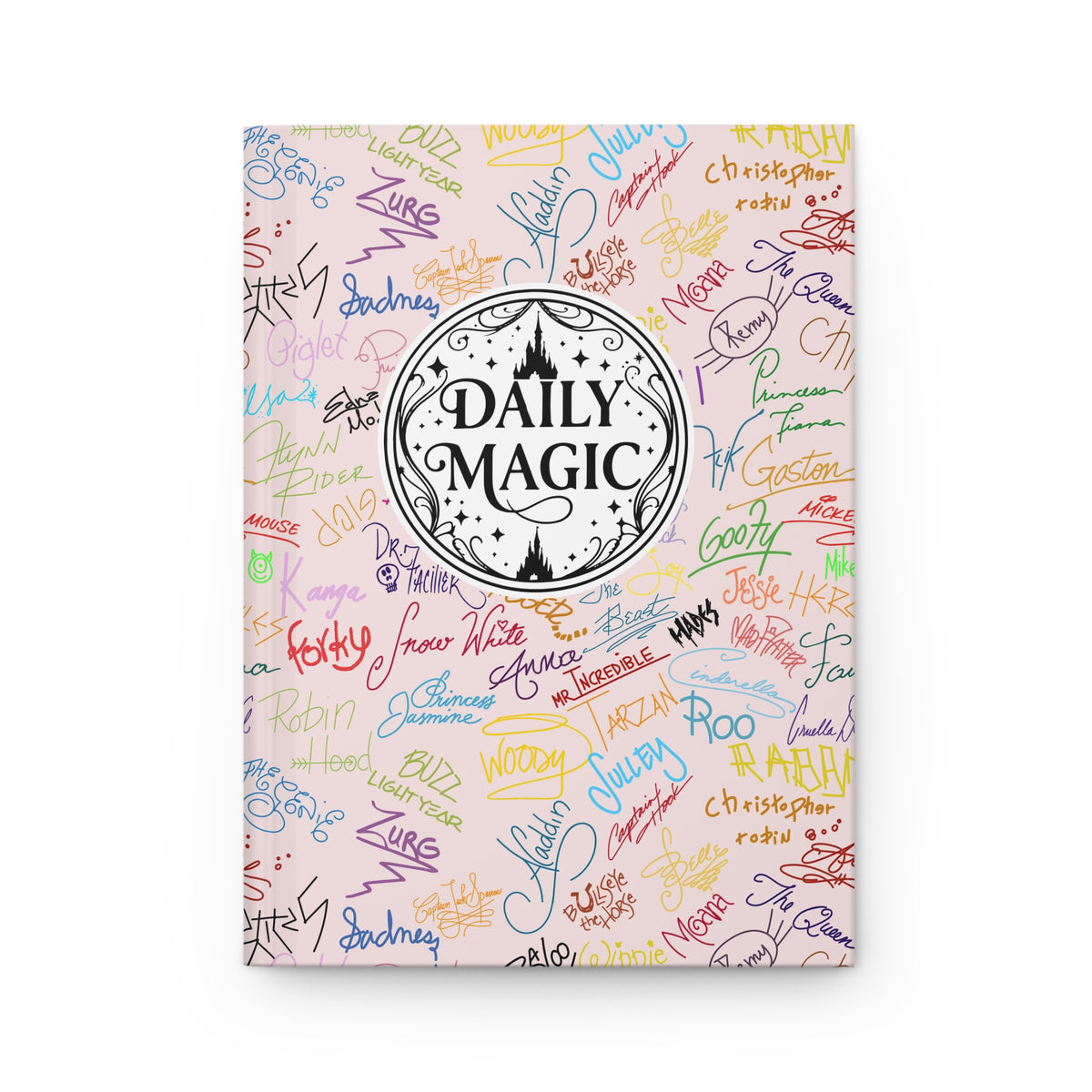 Character Autographs on Pink Daily Magic Matte Hardcover Journal