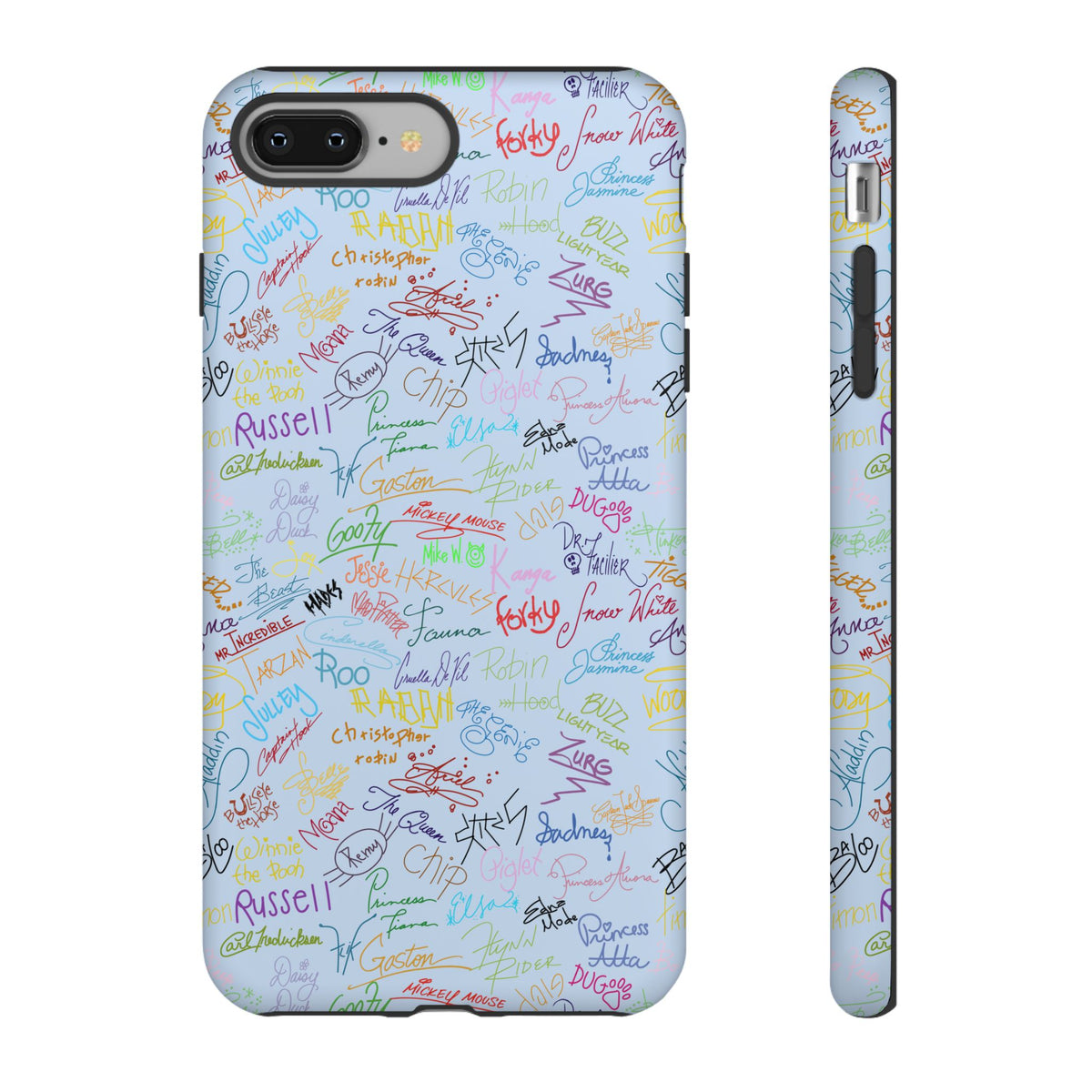 Character Autographs on Blue Resort Ready Cell Phone Tech Case