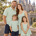 7. Coordinated family at castle bridge