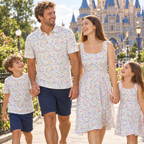 7. Coordinated family at castle garden