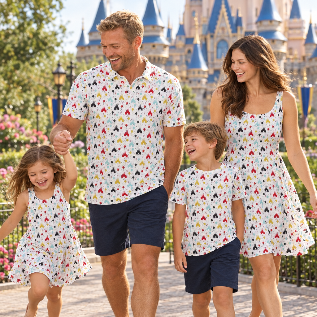 7. Coordinated family castle stroll