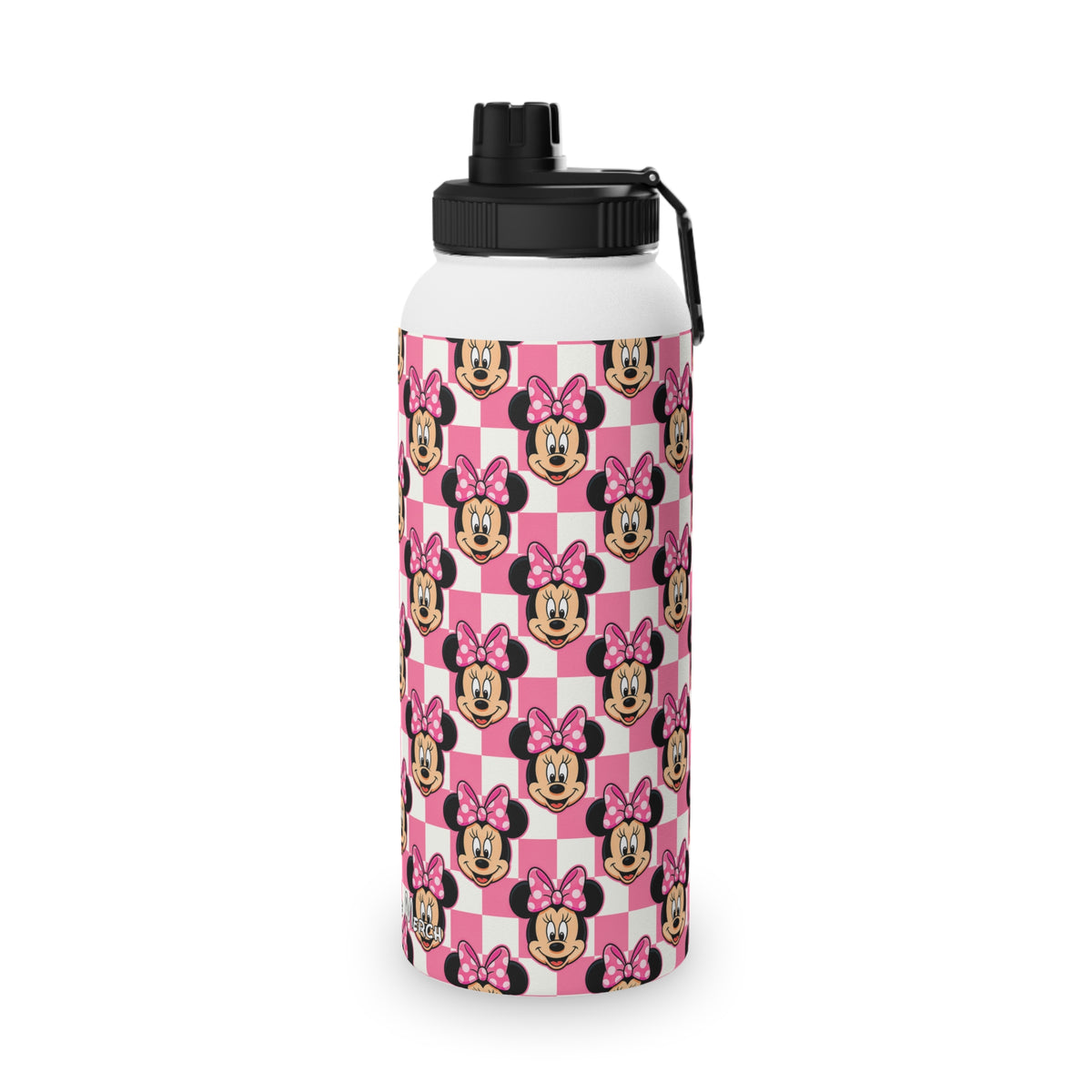Pink Checkerboard Minnie Stainless Steel Water Bottle
