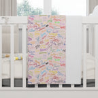 Character Autographs on Pink Happily Ever After Baby Blanket