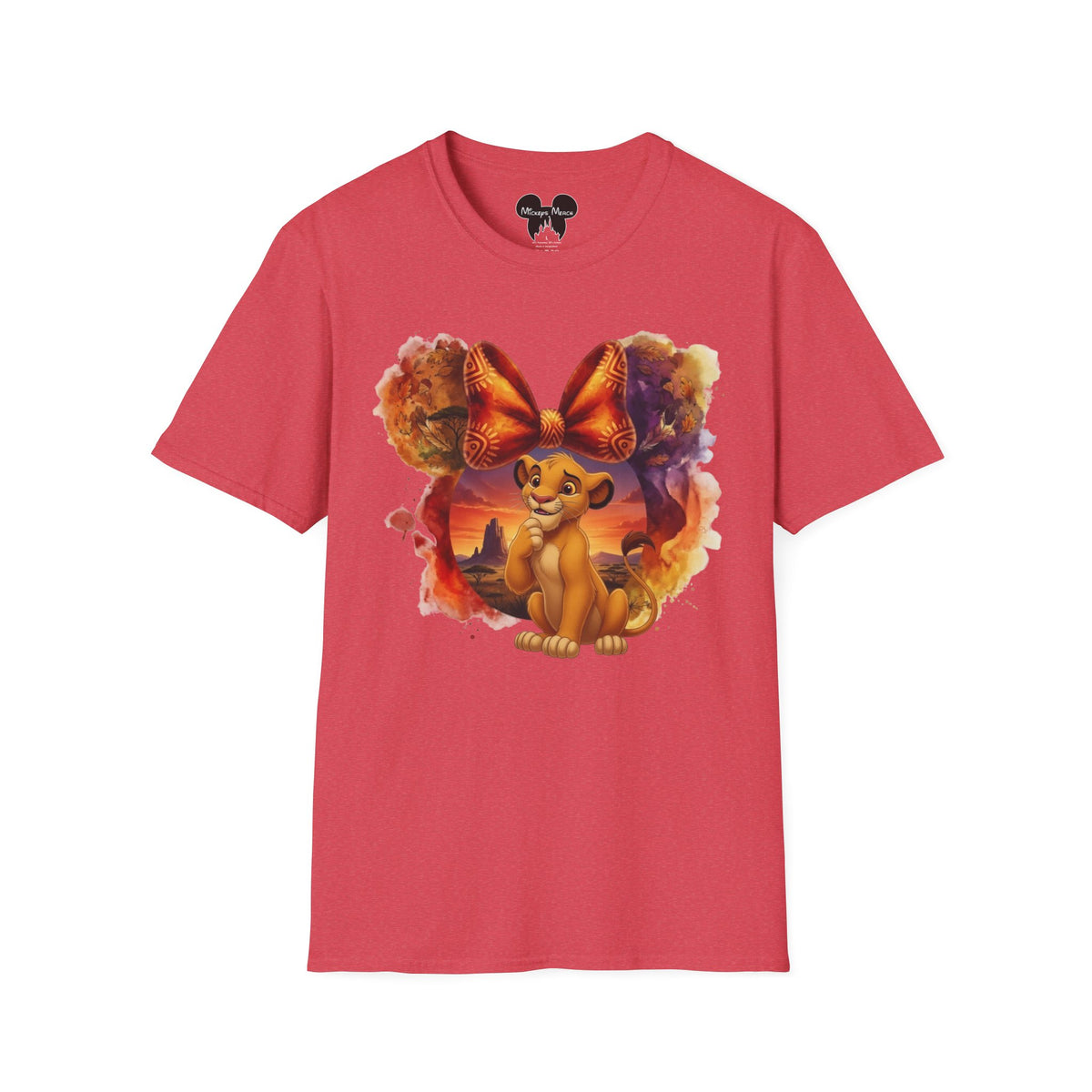 Lion King - Simba's Curious Sunset Tribal Vignette Unisex Graphic Tee