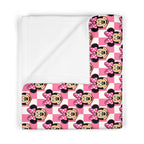 Pink Checkerboard Minnie Happily Ever After Baby Blanket