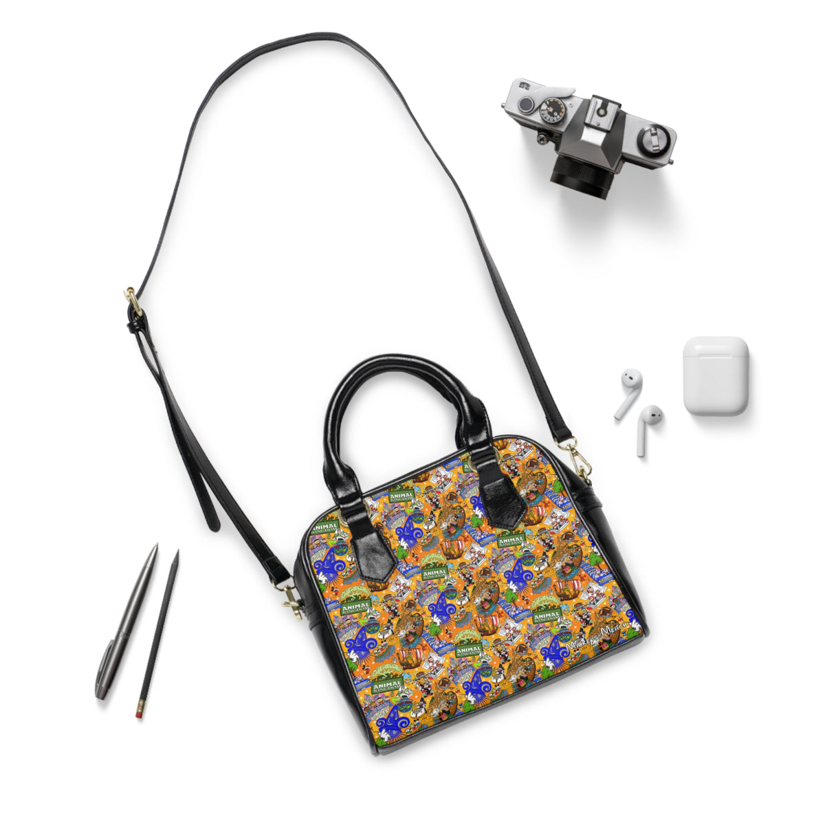Four Parks Ride Collage Shoulder Handbag
