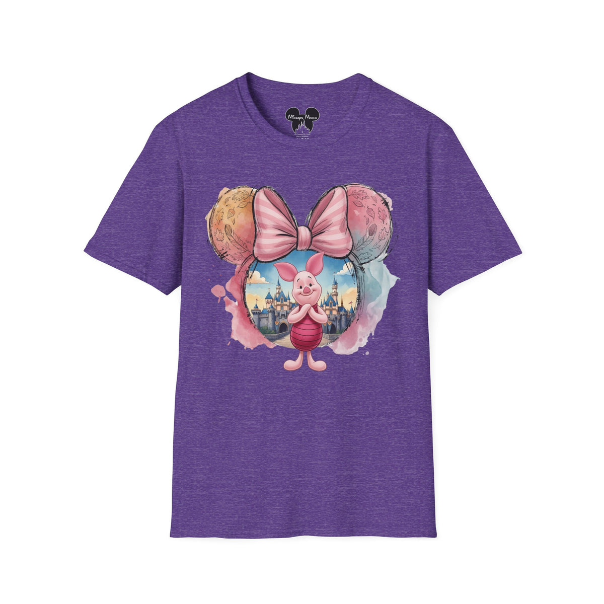 Winnie the Pooh - Piglet's Pink Striped Vignette Unisex Graphic Tee