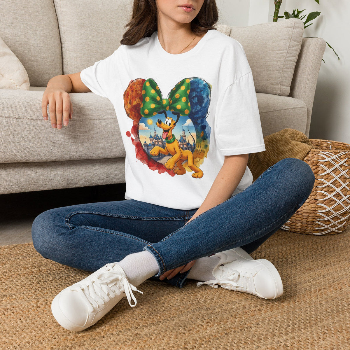 Sensational Six - Pluto's Playful Emerald Bow Castle Vignette Unisex Graphic Tee