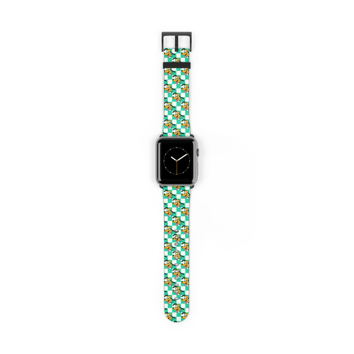 Teal Checkerboard Pluto Whimsical Watch Band - Apple