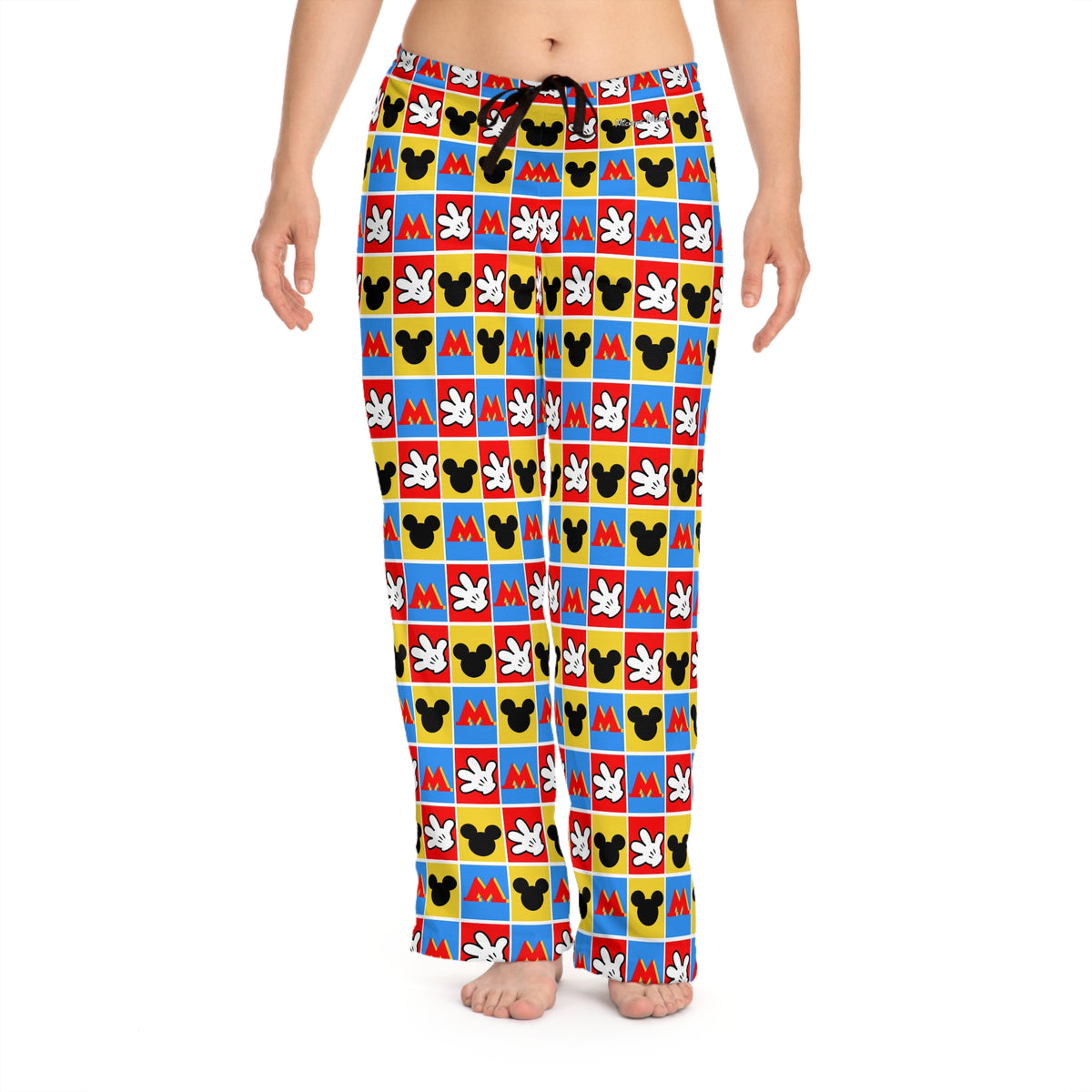 Checkerboard Mickey Hands Women's Pajama Pants