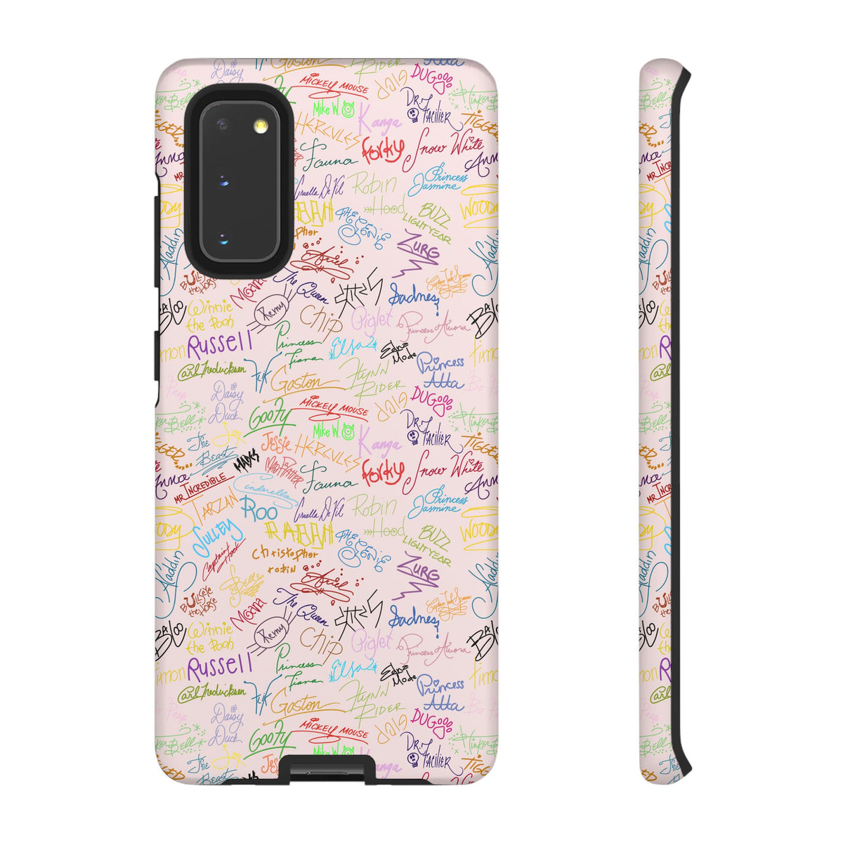 Character Autographs on Pink Resort Ready Cell Phone Tech Case