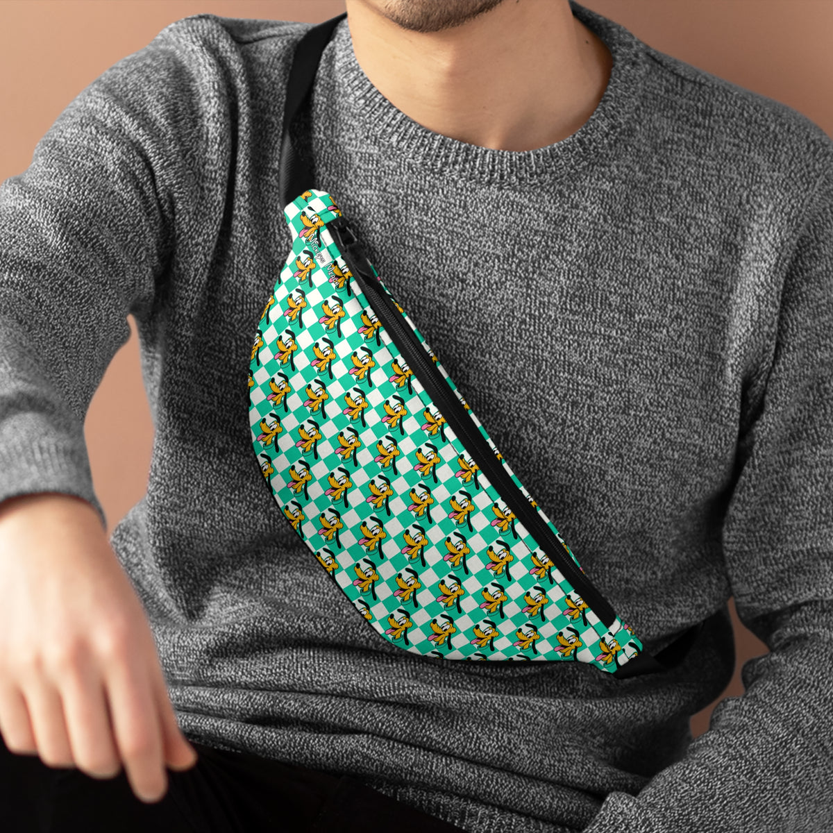 Teal Checkerboard Pluto Beach Club Fanny Pack