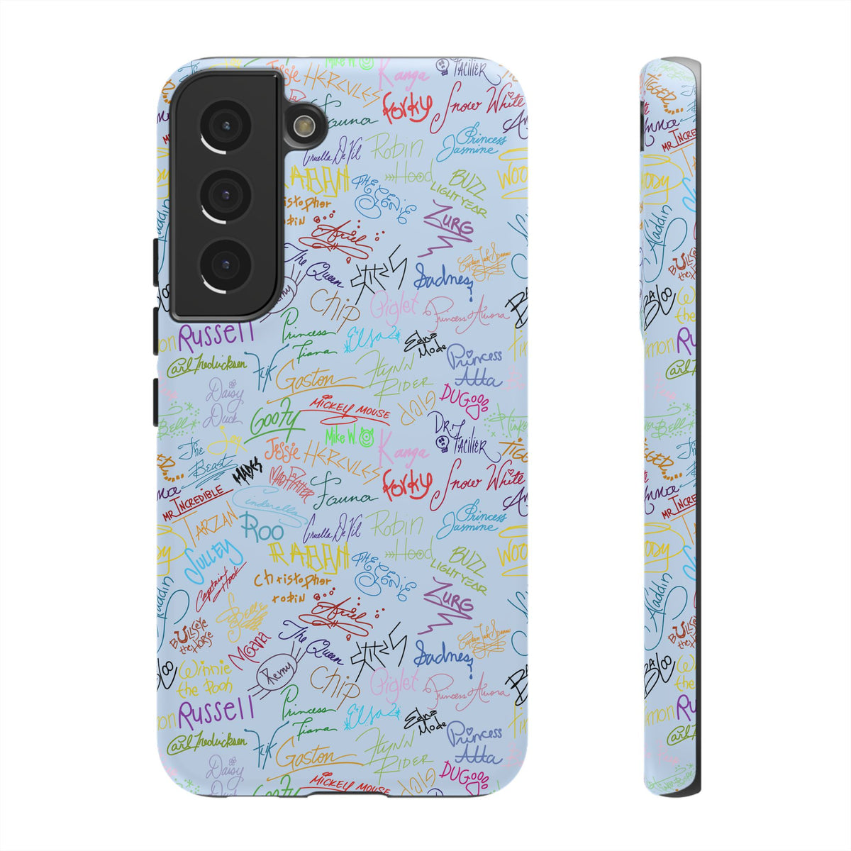 Character Autographs on Blue Resort Ready Cell Phone Tech Case