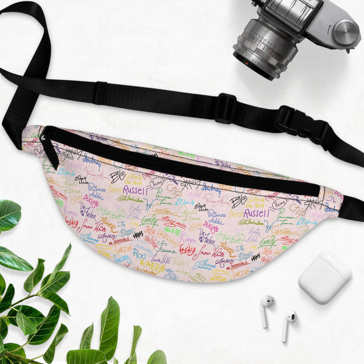 Character Autographs on Pink Beach Club Fanny Pack