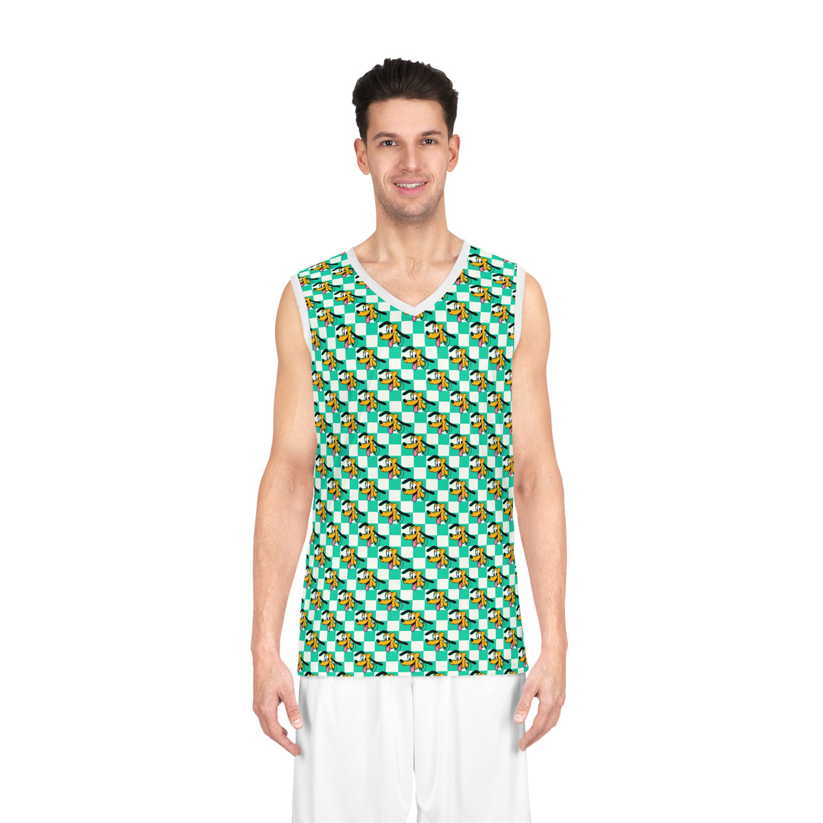 Teal Checkerboard Pluto Park Performance Tank Top