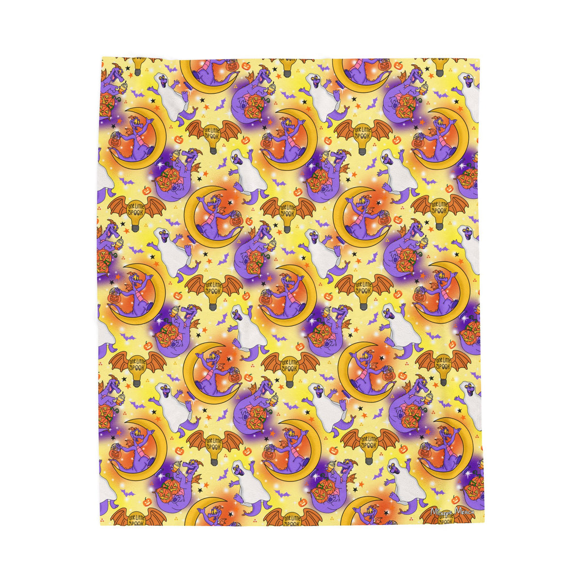 Figment on the Moon Yellow Velveteen Plush Blanket